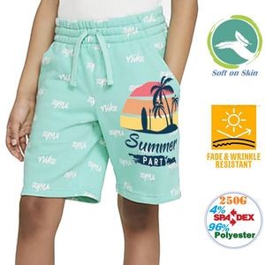 Youth 250 GSM Comfort Fleece Sublimation Sporty Shorts W/ Fade & Wrinkle Resistant