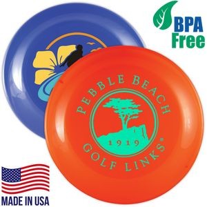 USA made BPA free 9.25" Plastic Flying Disc w/ custom logo