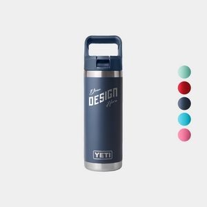 18 Oz YETI® Rambler Stainless Steel Insulated Water Bottle w/ Matching Straw Cap