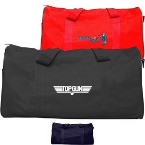 Polyester Travel Duffel Bag w/Front Pocket (18.5" x 9.25")