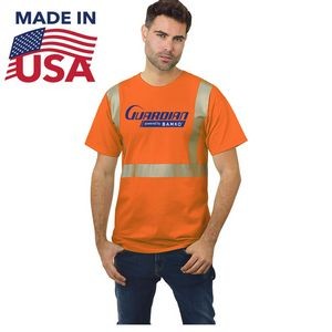 USA-Made 100% Cotton Segmented Class 2 Safety T-Shirt