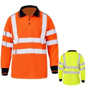 Hi Viz Class 3 Safety Polo With Double Band 2" Reflective Tape