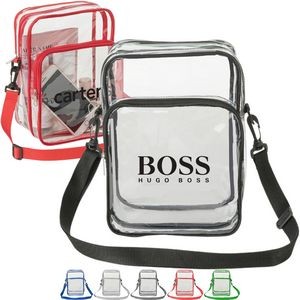 Clear PVC Cross Body Messenger Shoulder Bag With Adjustable Strap (10.2"x7.5"x3.2")