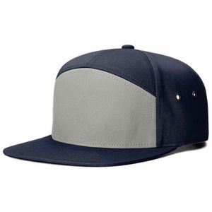 Premium 7-Panel Hat Flat Bill Baseball Cap With Snapback Closure - Embroidery