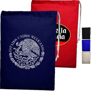 100% Cotton Sheeting File Drawstring Bag USA Decorated (11" x 16")