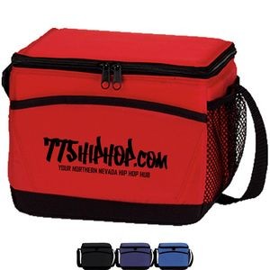Premium Insulated 6 Pack PEVA Lunch Cooler Bag w/ Front Pocket & Side Mesh (8.5" x 6.5" x 5.75")
