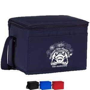 Premium Insulated 6 Pack PEVA Cooler Bag w/ Front Pocket (8.5" x 6.25" x 6")