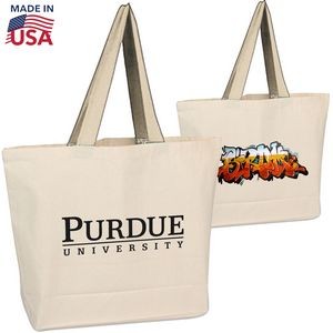 100% USA-Made Extra Large 12 oz. Cotton Canvas Tote Bags (19" x 14" x4")