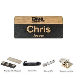 2 inch x 3 inch Engraved Wood Name Badge