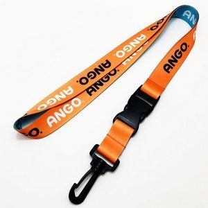 3/4" Dye-Sublimated Lanyard With Plastic J-Hook And Swivel