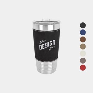 20 oz Polar Camel® Stainless Steel Insulated Leatherette Grip Tumbler