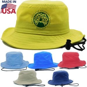 True American Made Taslan Bucket Hat W/ Adjustable Drawstring