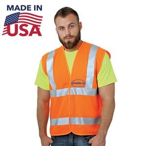 USA Made Class 2 Polyester Safety Loop & Hook Vest