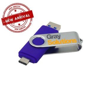 USB Multi-Port Type C Rotating Swivel Flash Drive