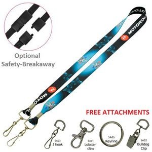 3/4" USA Made Double Ended Dye-Sub Lanyard
