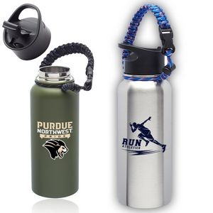 34 oz. Vulcan Stainless Steel Water Bottles w/ Carrying Strap