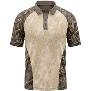 Mossy Oak® Men's 4.4 Oz. Polyester Interlock Raglan Polo Shirt