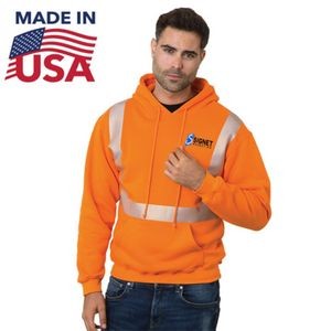 Class 2 USA-Made Pre-Shrunk Segmented Safety Pullover Hoodie