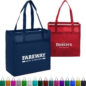 Heavy Duty 100GSM Non-Woven Grocery Tote Bag w/ Gusset (13