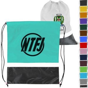 Gym Dual Color Team Bags Three-Tone Drawstring Backpack (15" x 18")