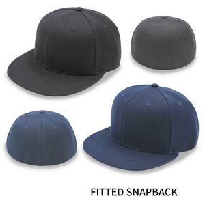 6 Panel Fitted Flat Bill Cap