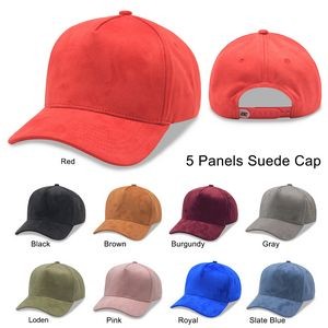 5 Panel Structured Suede Baseball Cap