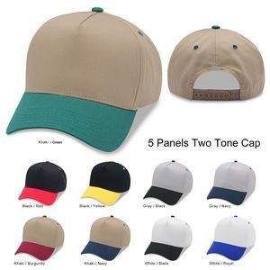 Two-Tone Baseball Cap 5 Panel Snapback
