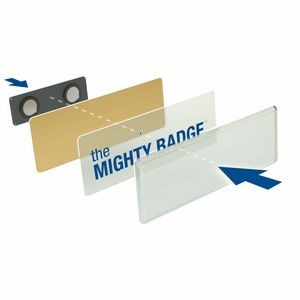 The Mighty Badge 50 Unit Kit, Gold 1 x 3, Magnet Fastener, For Laser Printer