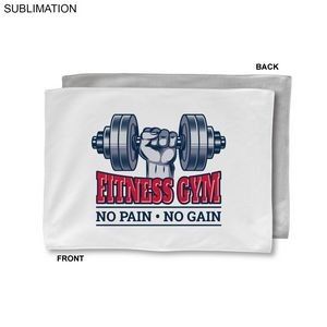 Gym, Workout, Fitness Towel in White Microfiber Dri-lite Terry, 12x18, Sublimated one or full Color