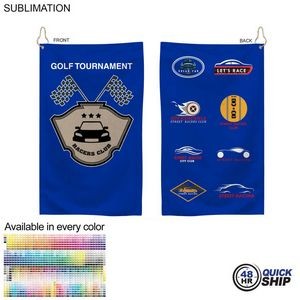 48Hr Quick Ship - Colored Microfiber Dri-Lite Terry Golf Towel, 15x25, Sublimated 2 sides