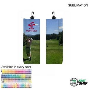 72 Hr Fast Ship - Microfiber Suede Shammy Golf Towel, Finished size 6x15, Trifold, Sublimated