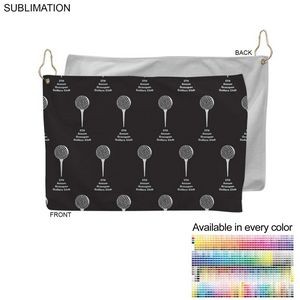 Colored Microfiber Dri-Lite Terry Golf Towel, Finished size 12x18, Nofold Grommet & Hook, Sublimated
