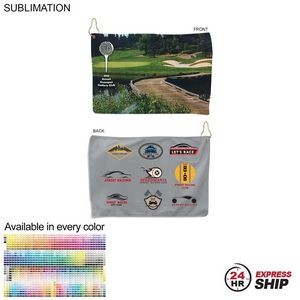 24 Hr Express Ship -Microfiber Terry Golf Towel, Finished size 12x18, Nofold, Sublimated 2 sides
