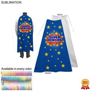 Super Hero Cape, Adult size, Neck Ties, Polyester Fabric, Sublimated Edge to Edge Unlimited Graphics