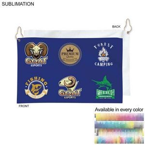 Colored Velour Terry Cotton Blend Golf Towel, Finished size 12x18, Nofold Grommet Hook, Sublimated