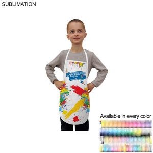 Domestic made Kids Bib Apron, 17x19, No Pockets, Sublimated, White or Stock Colored ties