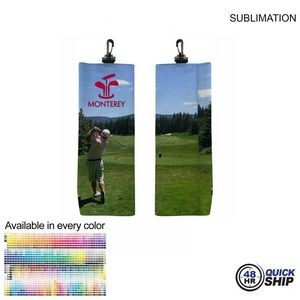 48Hr Quick Ship - Microfiber Suede Shammy Golf Towel, Finished size 6x15, Trifold, Sublimated