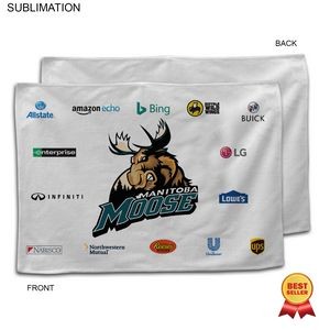 White Microfiber Dri-Lite Terry Sponsorship Rally Towel, 12x18, Sublimated Full Color