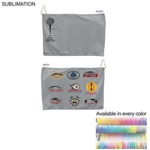 Colored Microfiber Dri-Lite Terry Golf Towel, 12x18, Nofold Grommet & Hook, Sublimated 2 sides