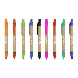 Recycled Paper Barrel Stylus Ball Point Pen