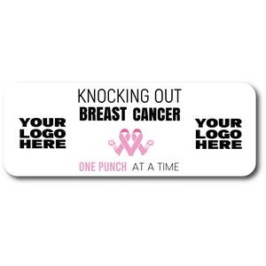 3" x 8" Rectangle Breast Cancer Awareness Car Magnet, .30 Mil - KNOCK OUT