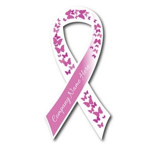 4" x 8" Breast Cancer Awareness Ribbon Car Magnet, .30 Mil