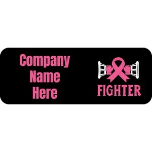 3" x 8" Rectangle Breast Cancer Awareness Car Magnet, .30 Mil - FIGHTER