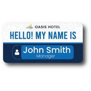 Full Color Plastic Magnetic Name Badge - 1.5" X 3"