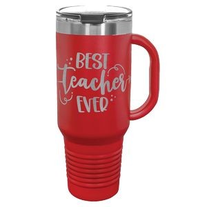 Polar Camel 40 oz. Travel Mugs with Handle, Straw Included (Laser Engraved)