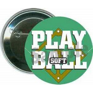 Softball - Play Softball - 2 1/4 Inch Round Button