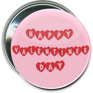 Valentine's Day - Happy Valentine's Day, Hearts - 2 1/4 Inch Round Button