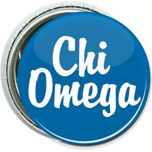College - Chi Omega, Blue - 1 Inch Round Button