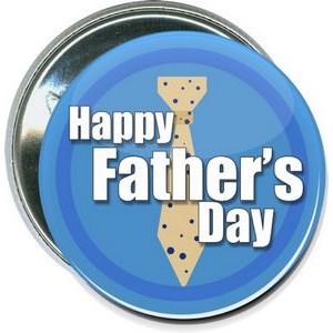 Fathers Day - Happy Fathers Day Tie - 2 1/4 Inch Round Button