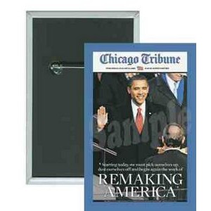 Political - Obama, Remaking America - 2 X 3 Inch Rect. Button